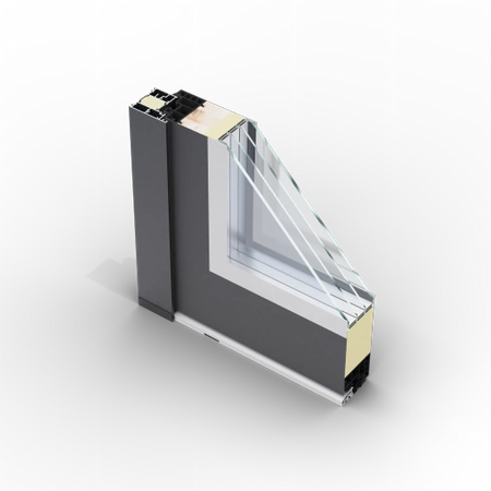 Drzwi zewnętrzne wejściowe 82 mm stalowe z czarną ramą aluminiową DS82 przeszklone z czarnymi okuciami antracyt db703 Program Czyste Powietrze M24
