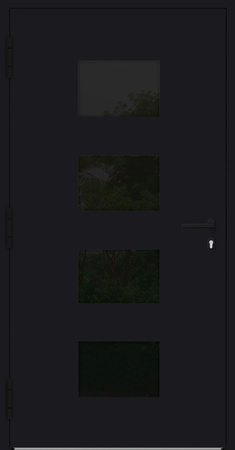 Drzwi zewnętrzne wejściowe domu aluminiowe na wymiar 90mm RC2 pochwyt/antaba Premium KOBBE energooszczędne RAL na zamówienie czarne M311