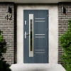 Drzwi zewnętrzne stalowe do domu Pina Inox 72mm z klamką energooszczędne Ud=1.3 przeszklone lustro weneckie szyba mleczna Program Czyste Powietrze