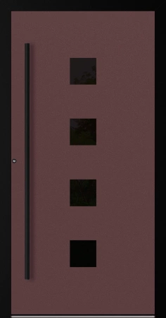 Drzwi zewnętrzne wejściowe domu aluminiowe na wymiar 90mm RC2 czarna ościeżnica Premium KOBBE Ud od 0.8 RAL na zamówienie czerwono brązowe M23