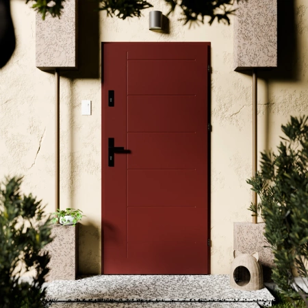 Basic Black CK drzwi zewnętrzne 72 mm z klamką czarną energooszczędne Ud-1.3 bez szyby pełne Program Czyste Powietrze