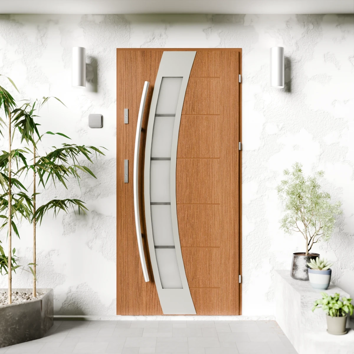 Drzwi zewnętrzne stalowe do domu Efekta Inox 72mm z antabą/pochwytem energooszczędne Ud=1.3 lustro weneckie szyba mleczna Program Czyste Powietrze