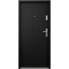 Ekonomiczne drzwi wewnątrzklatkowe wejściowe do mieszkania z klatki schodowej 55 mm stalowe czarne T34