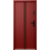 Ekonomiczne drzwi wewnątrzklatkowe wejściowe do mieszkania z klatki schodowej 55 mm stalowe czerwone A7
