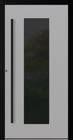 Drzwi zewnętrzne wejściowe domu aluminiowe na wymiar 90mm RC2 czarna ościeżnica Premium KOBBE Ud od 0.8 RAL na zamówienie szare M28