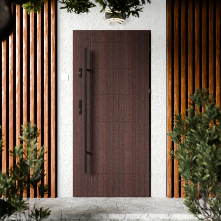 Basic Black CK drzwi zewnętrzne 72 mm z antabą/pochwytem energooszczędne Ud-1.3 bez przeszklenia pełne Program Czyste Powietrze