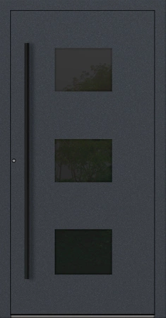 Drzwi zewnętrzne wejściowe domu aluminiowe na wymiar 90mm RC2 pochwyt/antaba Premium KOBBE energooszczędne RAL na zamówienie antracyt db703 M310