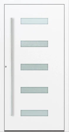 Drzwi zewnętrzne wejściowe domu aluminiowe na wymiar 90mm RC2 pochwyt/antaba Premium KOBBE energooszczędne RAL na zamówienie białe M11