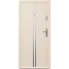 Ekonomiczne drzwi wewnątrzklatkowe wejściowe do mieszkania z klatki schodowej 55 mm stalowe beżowe A7