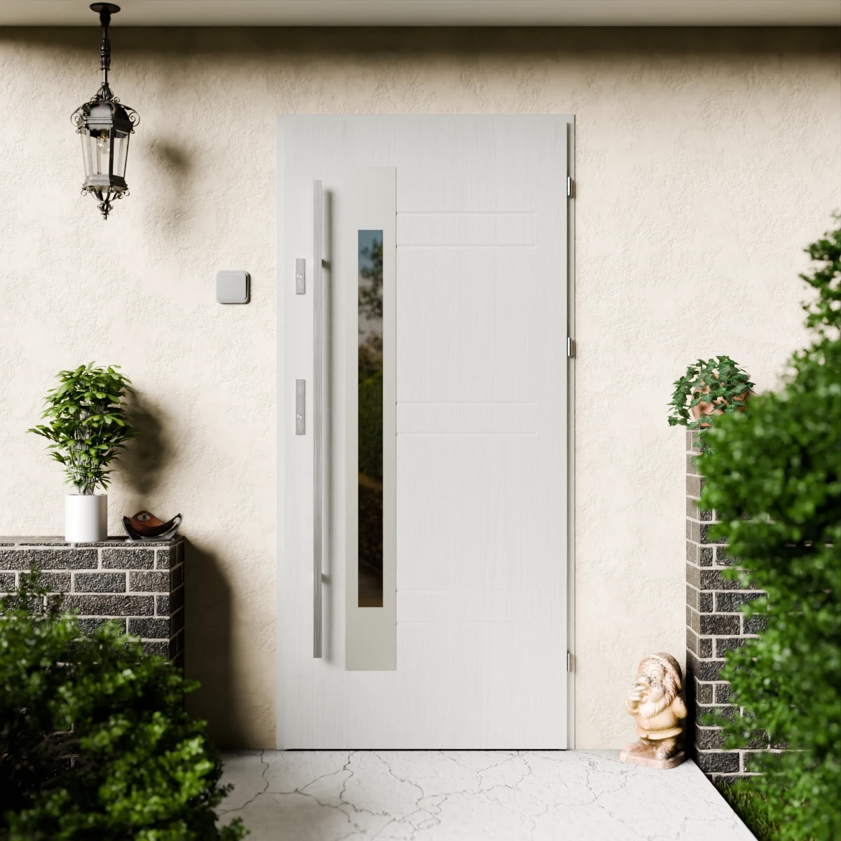 Drzwi zewnętrzne stalowe do domu Weno 72mm z antabą/pochwytem energooszczędne Ud=1.3 lustro weneckie szyba mleczna Program Czyste Powietrze