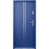 Drzwi wewnątrzklatkowe akustyczne wyciszające 47 dB antywłamaniowe RC3 55 mm stalowe z klamką inox srebrną i aplikacjami niebieskie A7