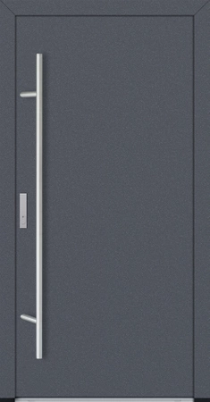 Drzwi zewnętrzne wejściowe do domu stalowo aluminiowe 82 mm DS82 pełne z okuciami inox antracyt db703 Program Czyste Powietrze M00