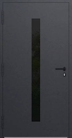 Drzwi zewnętrzne wejściowe domu aluminiowe na wymiar 90mm RC2 pochwyt/antaba Premium KOBBE energooszczędne RAL na zamówienie antracyt db703 M21