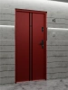 Ekonomiczne drzwi wewnątrzklatkowe wejściowe do mieszkania z klatki schodowej 55 mm stalowe czerwone A7