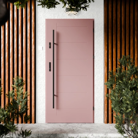 Basic Black CK drzwi zewnętrzne 72 mm z antabą/pochwytem energooszczędne Ud-1.3 bez przeszklenia pełne Program Czyste Powietrze