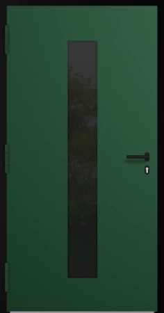 Drzwi zewnętrzne wejściowe domu aluminiowe na wymiar 90mm RC2 czarna ościeżnica Premium KOBBE Ud od 0.8 RAL na zamówienie zielone M35