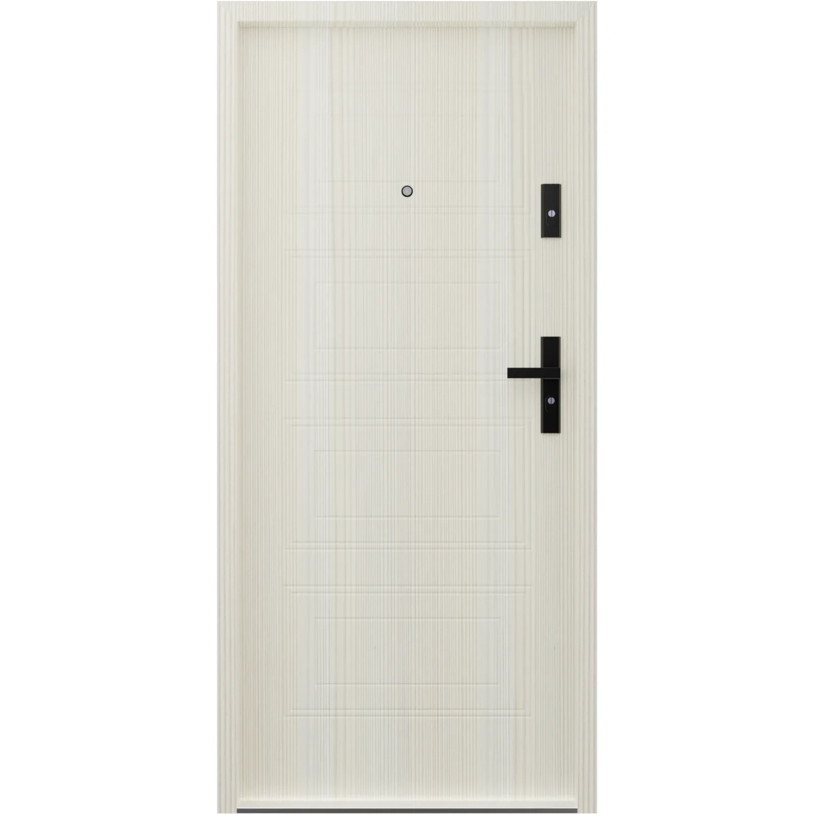 Ekonomiczne drzwi wewnątrzklatkowe wejściowe do mieszkania z klatki schodowej 55 mm stalowe dąb bielony T34