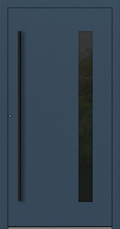 Drzwi zewnętrzne wejściowe domu aluminiowe na wymiar 90mm RC2 pochwyt/antaba Premium KOBBE energooszczędne RAL na zamówienie ciemny niebieski M24