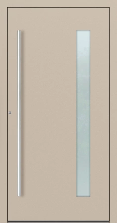Drzwi zewnętrzne do domu aluminiowe 75 mm na wymiar klamka i antaba inox Superial SL75 energooszczędne z szybą beżowe M04