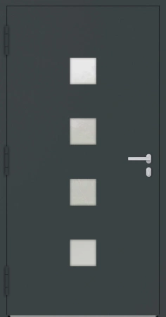 Drzwi zewnętrzne wejściowe domu aluminiowe na wymiar 90mm RC2 pochwyt/antaba Premium KOBBE energooszczędne RAL na zamówienie antracyt ral 7016 M03