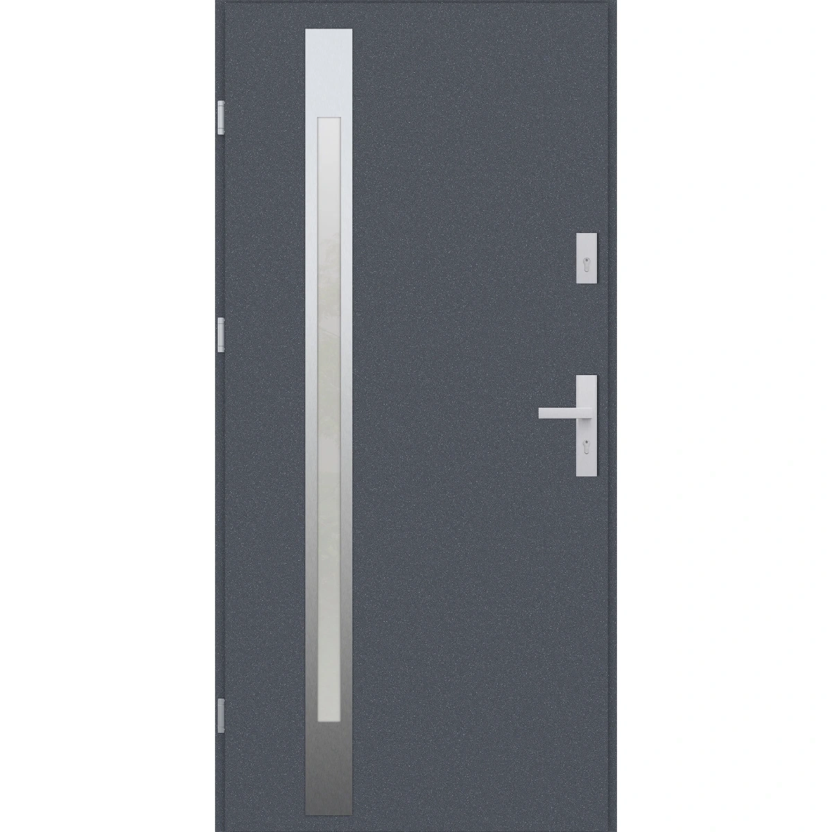 Drzwi zewnętrzne do domu stalowo aluminiowe 68 mm z szybą i klamką inox ATU68 wiele kolorów Program Czyste Powietrze M504