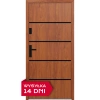 Drzwi zewnętrzne do domu stalowo aluminiowe 68 mm z czarnymi okuciami ATU68 złoty dąb Program Czyste Powietrze M522