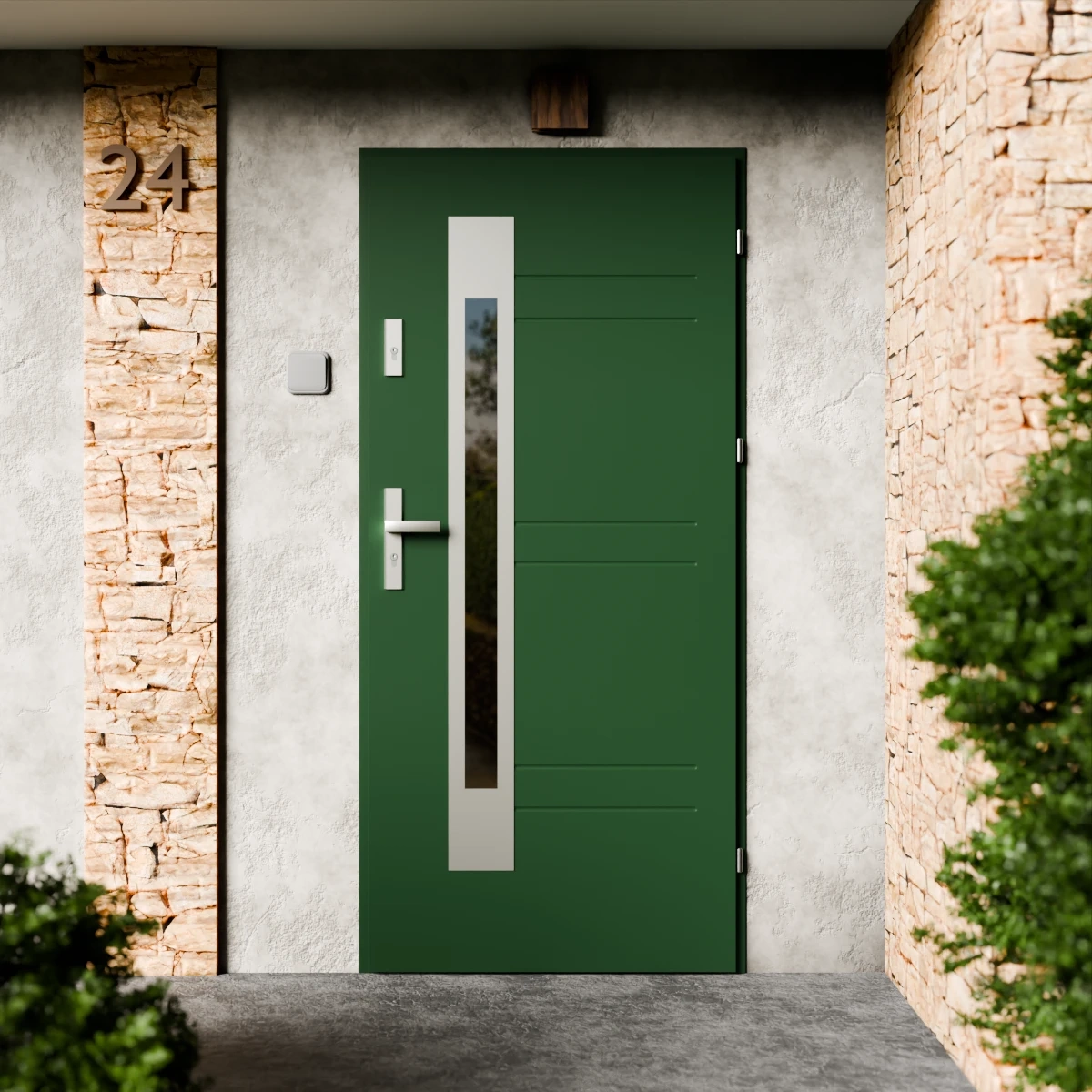 Drzwi zewnętrzne stalowe do domu Weno Inox 72mm z klamką energooszczędne Ud=1.3 przeszklone lustro weneckie szyba mleczna Program Czyste Powietrze