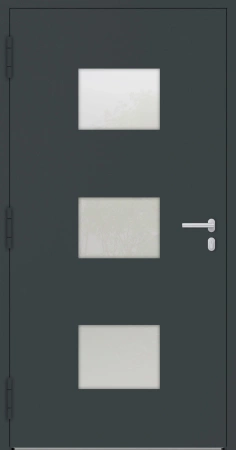 Drzwi zewnętrzne wejściowe domu aluminiowe na wymiar 90mm RC2 pochwyt/antaba Premium KOBBE energooszczędne RAL na zamówienie antracyt ral 7016 M210