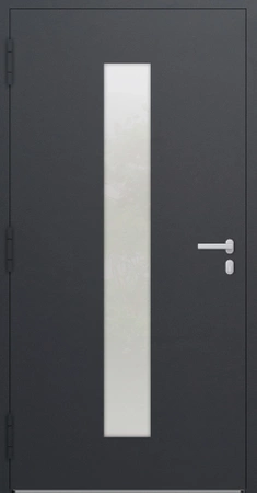 Drzwi zewnętrzne do domu aluminiowe 90 mm RC2 na wymiar klamka i antaba inox Premium Alu P90 energooszczędne z szybą antracyt db703 M15