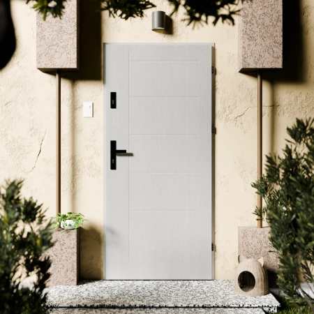 Basic Black CK drzwi zewnętrzne 72 mm z klamką czarną energooszczędne Ud-1.3 bez szyby pełne Program Czyste Powietrze