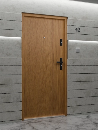 Drzwi wewnątrzklatkowe antywłamaniowe RC3 z Certyfikatem akustyczne wyciszające 47 dB 55 mm stalowe gładkie z klamką czarną winchester G00