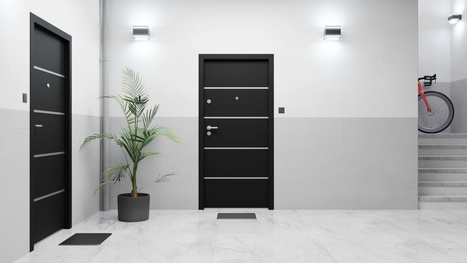 Drzwi wewnątrzklatkowe antywłamaniowe z Certyfikatem w klasie RC3 68mm stalowe akustyczne 44 dB dymoszczelne orzech M02