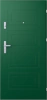Ekonomiczne drzwi wewnątrzklatkowe wejściowe do mieszkania z klatki schodowej 55 mm stalowe zielone T34