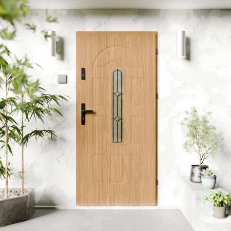 Classico Black CK drzwi zewnętrzne 72 mm z klamką czarną energooszczędne Ud-1.3 przeszklone Program Czyste Powietrze