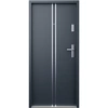 Drzwi wewnątrzklatkowe akustyczne wyciszające 47 dB antywłamaniowe RC3 55 mm stalowe z klamką inox srebrną i aplikacjami antracyt db703 A7