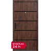 Drzwi klatkowe wejściowe do mieszkania w bloku akustyczne wyciszające 44 dB antywłamaniowe RC3 68 mm stalowe czarna klamka orzech M02