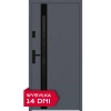 Drzwi zewnętrzne do domu stalowo aluminiowe 68 mm z szybą i czarnymi okuciami ATU68 antracyt db703 Program Czyste Powietrze M534