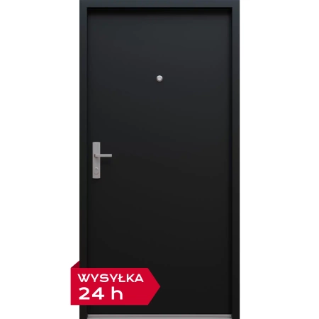 Drzwi wewnątrzklatkowe akustyczne 44 dB z Certyfikatem wyciszające stalowe antywłamaniowe RC3 68mm dymoszczelne antracyt db703 M00