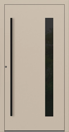 Drzwi zewnętrzne wejściowe domu aluminiowe na wymiar 90mm RC2 pochwyt/antaba Premium KOBBE energooszczędne RAL na zamówienie beżowe M24