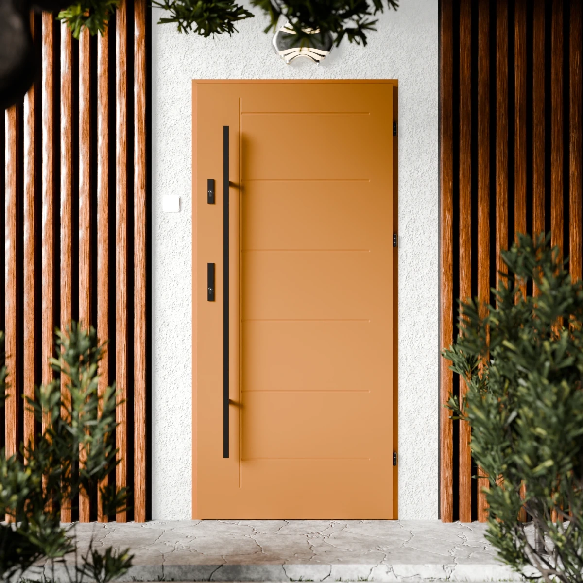 Drzwi zewnętrzne stalowe do domu Basic Black 72mm z antabą/pochwytem energooszczędne Ud=1.3 bez szyby pełne Program Czyste Powietrze