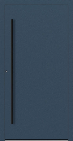 Drzwi zewnętrzne wejściowe domu aluminiowe na wymiar 90mm RC2 pochwyt/antaba Premium KOBBE energooszczędne RAL na zamówienie ciemny niebieski M20