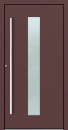 Drzwi zewnętrzne wejściowe domu aluminiowe na wymiar 90mm RC2 pochwyt/antaba Premium KOBBE energooszczędne RAL na zamówienie czerwono brązowe M15