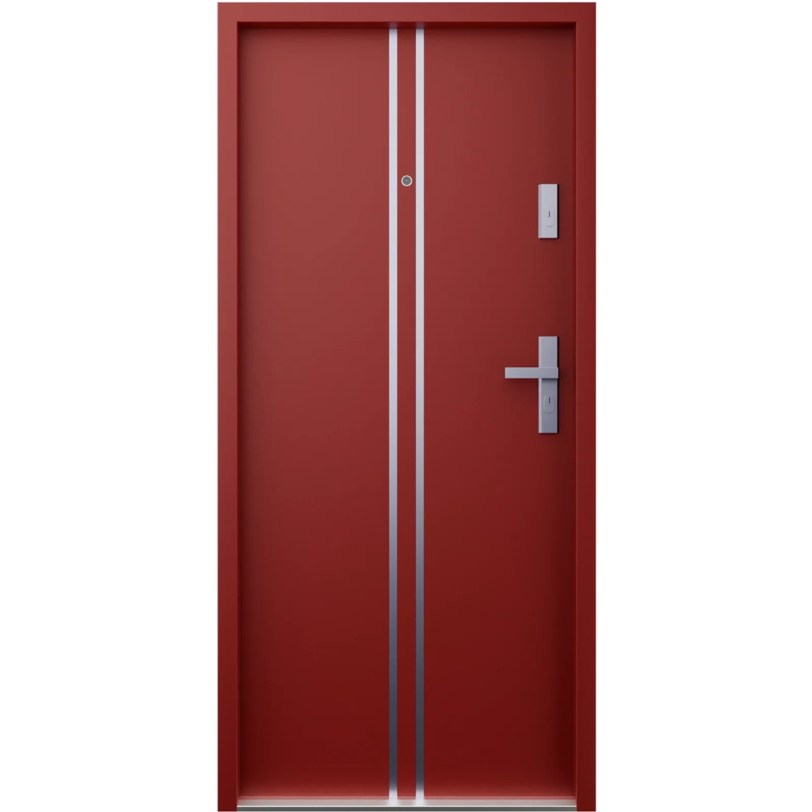 Drzwi wewnątrzklatkowe akustyczne wyciszające 42 dB antywłamaniowe RC2 55 mm stalowe czerwone A7