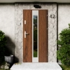 Drzwi zewnętrzne stalowe do domu Modern Inox 72mm z klamką energooszczędne Ud=1.3 przeszklone lustro weneckie szyba mleczna Program Czyste Powietrze