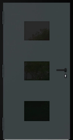 Drzwi zewnętrzne wejściowe domu aluminiowe na wymiar 90mm RC2 czarna ościeżnica Premium KOBBE Ud od 0.8 RAL na zamówienie antracyt ral 7016 M310