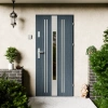 Drzwi zewnętrzne stalowe do domu Elegant Inox 72mm z klamką energooszczędne Ud=1.3 przeszklone lustro weneckie szyba mleczna Program Czyste Powietrze