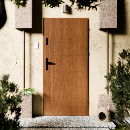 Basic Black CK drzwi zewnętrzne 72 mm z klamką czarną energooszczędne Ud-1.3 bez szyby pełne Program Czyste Powietrze