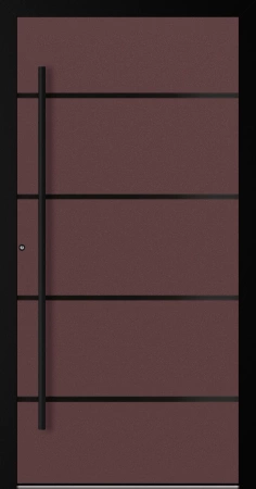 Drzwi zewnętrzne wejściowe domu aluminiowe na wymiar 90mm RC2 czarna ościeżnica Premium KOBBE Ud od 0.8 RAL na zamówienie czerwono brązowe M22