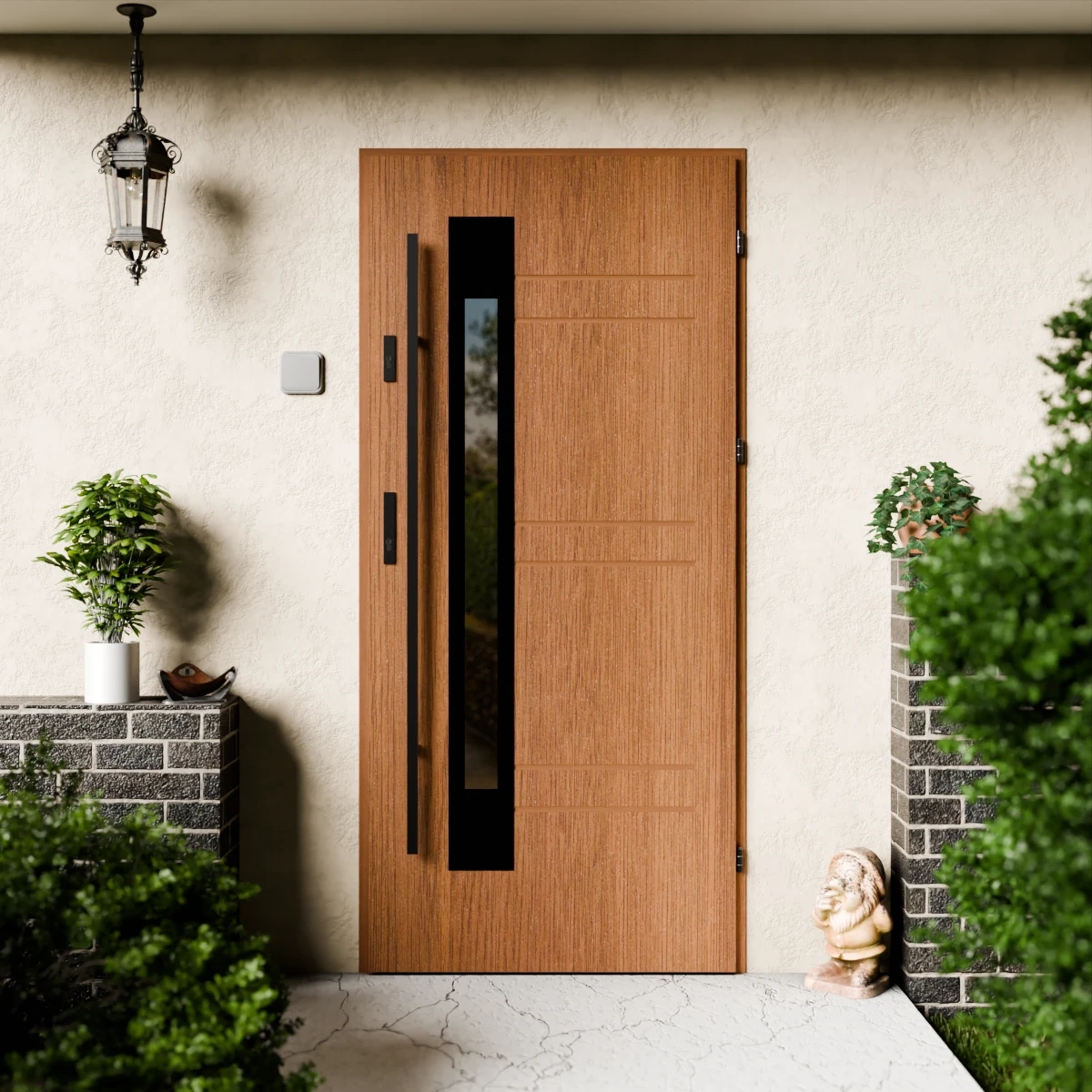 Drzwi zewnętrzne stalowe do domu Weno Black 72mm z antabą/pochwytem energooszczędne Ud=1.3 lustro weneckie szyba mleczna Program Czyste Powietrze