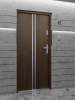 Drzwi klatkowe wejściowe do mieszkania w bloku wygłuszające 47 dB antywłamaniowe RC3 55 mm stalowe z klamką inox i aplikacjami dąb trufla A7
